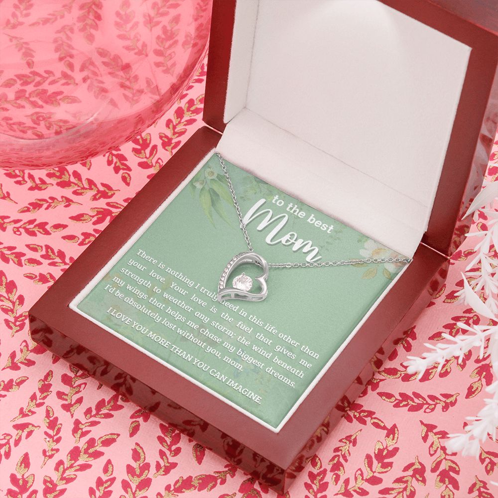 litzzy Mom - Your Love - Forever Love Necklace - Litzzy Mother's Day Gifts Necklace Jewelry 14k White Gold Finish Luxury Box 