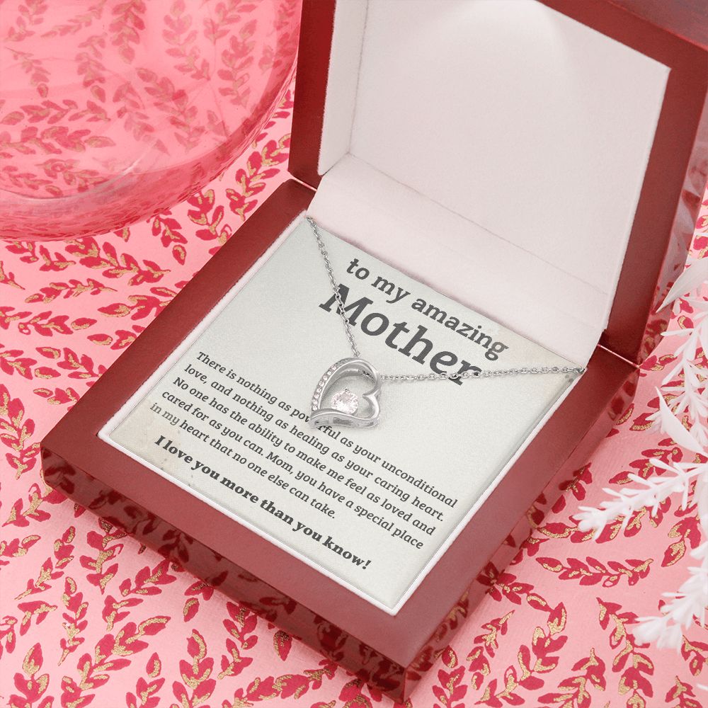 litzzy Mother - A Special Place - Forever Love Necklace - Litzzy Mother's Day Gifts Necklace Jewelry 14k White Gold Finish Luxury Box 