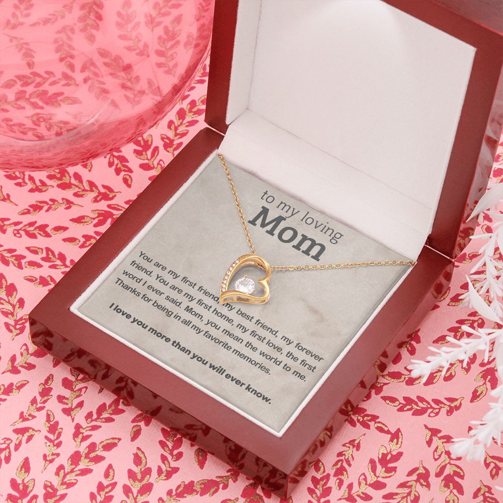 litzzy Mom - Favorite Memories - Forever Love Necklace - Litzzy Mother's Day Gifts Necklace Jewelry 18k Yellow Gold Finish Luxury Box 