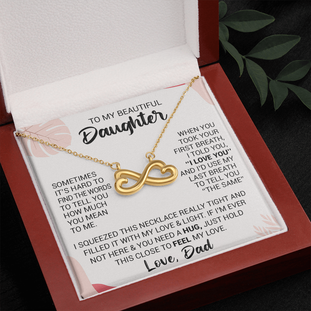 litzzy To My Beautiful Daughter - When You Took Your First Breath I Told You I Love You - Heart-Shaped Infinity Symbol jewelry 18k Yellow Gold Finish Luxury Box 