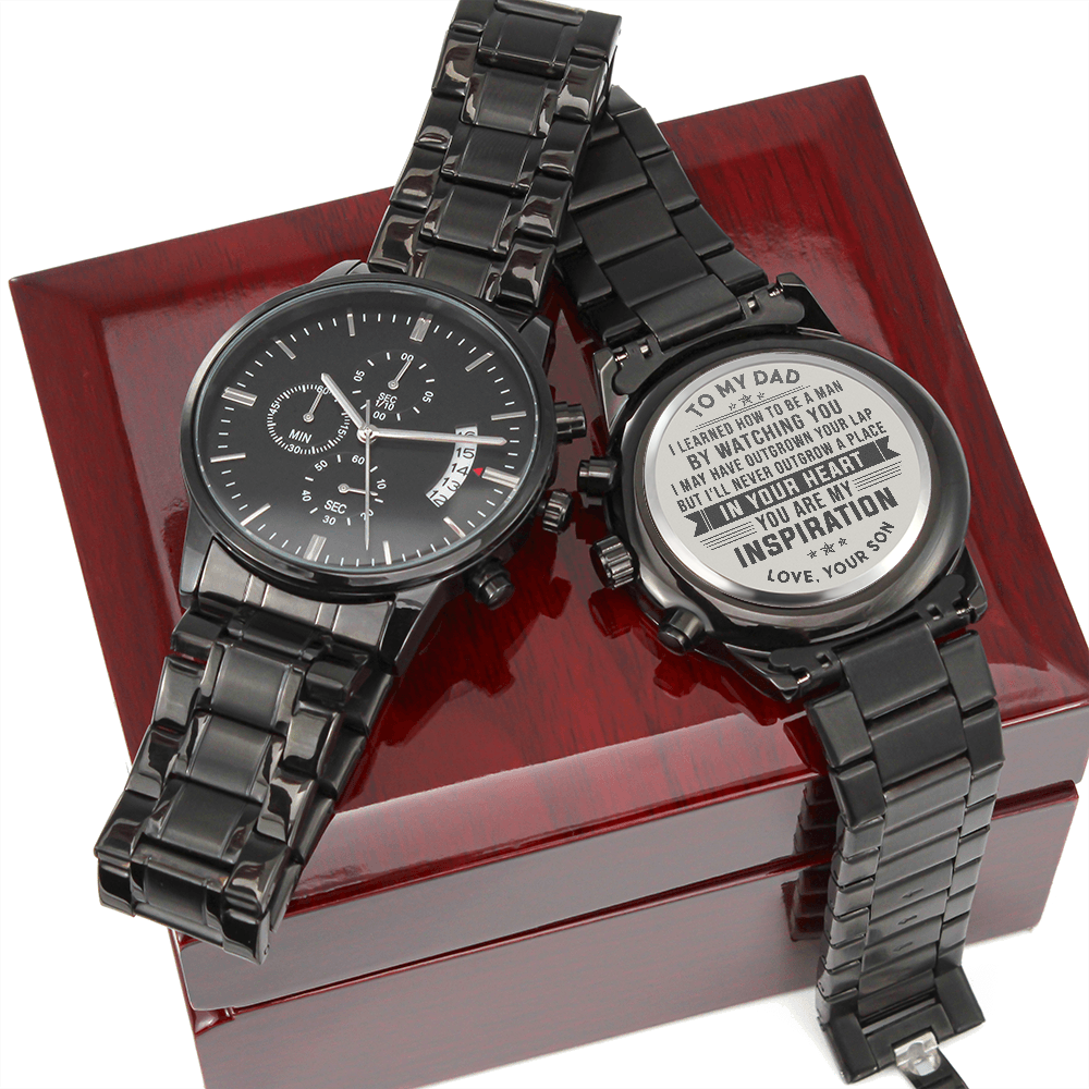 litzzy To my Dad - You are my inspiration - Black Chronograph Watch Jewelry Luxury Box  