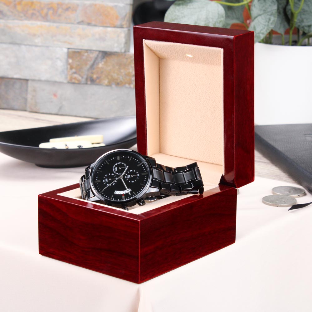 litzzy To my Dad - You are my inspiration - Black Chronograph Watch Jewelry   