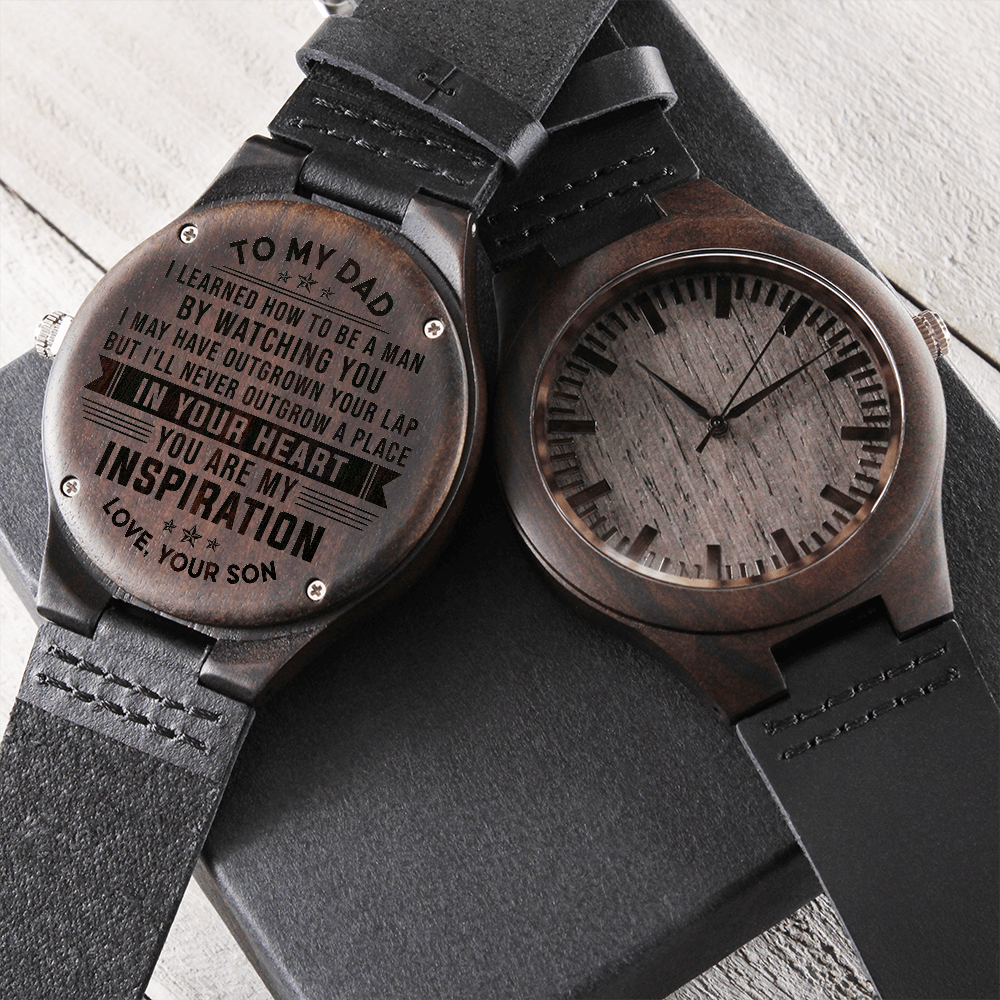 litzzy To my Dad - You are my inspiration - Engraved Wooden Watch Jewelry   