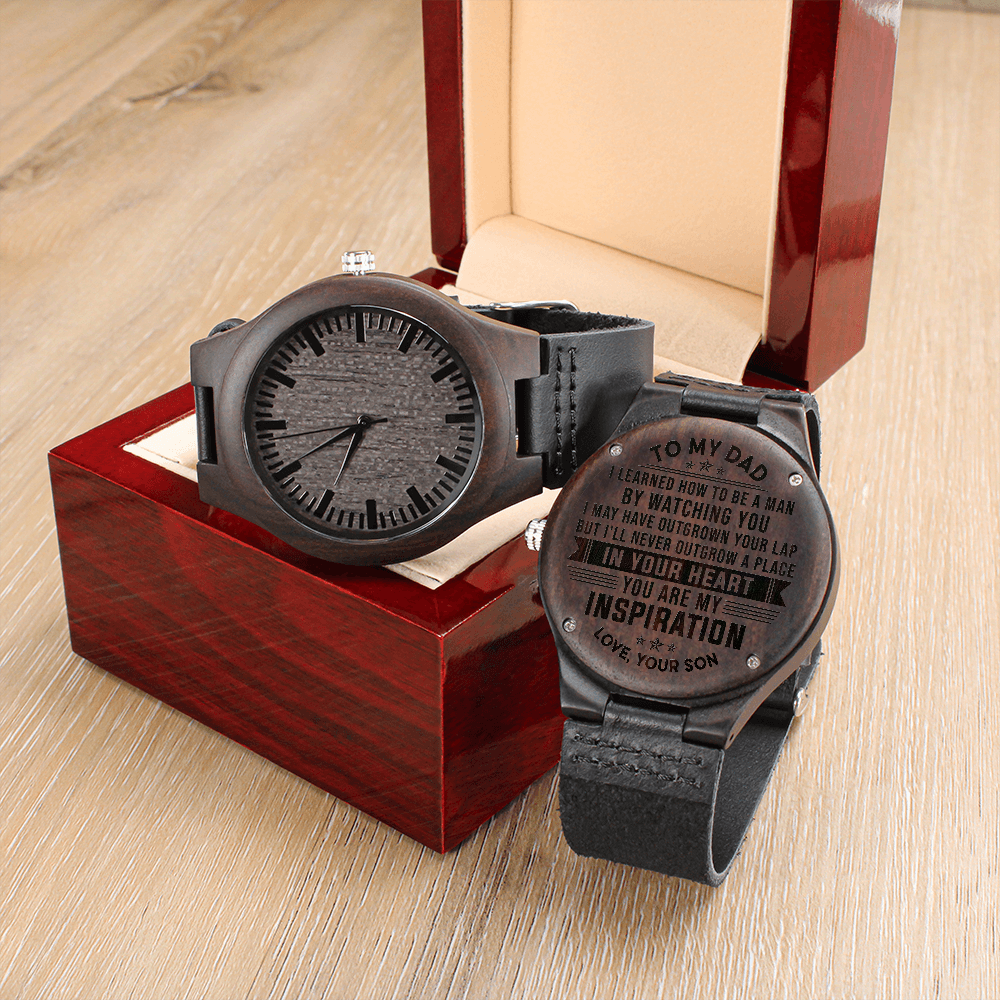 litzzy To my Dad - You are my inspiration - Engraved Wooden Watch Jewelry   