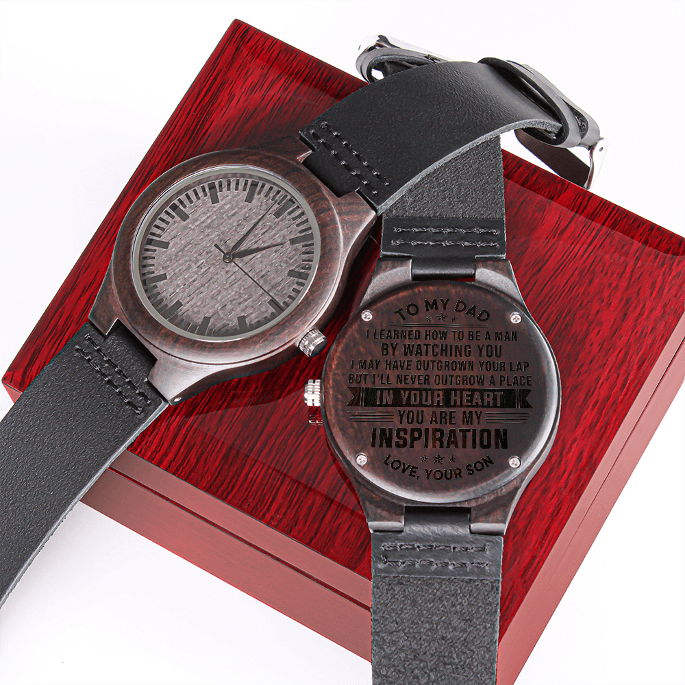 litzzy To my Dad - You are my inspiration - Engraved Wooden Watch Jewelry Luxury Box  