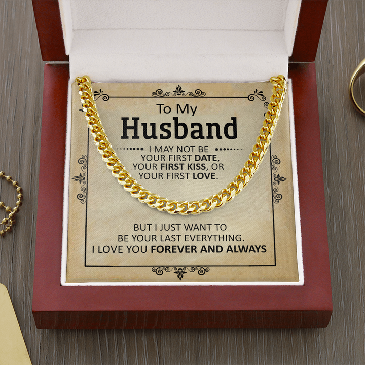 litzzy To My Husband - First Date - Cuban Link Chain - To My Husband, Gift For Husband Jewelry   