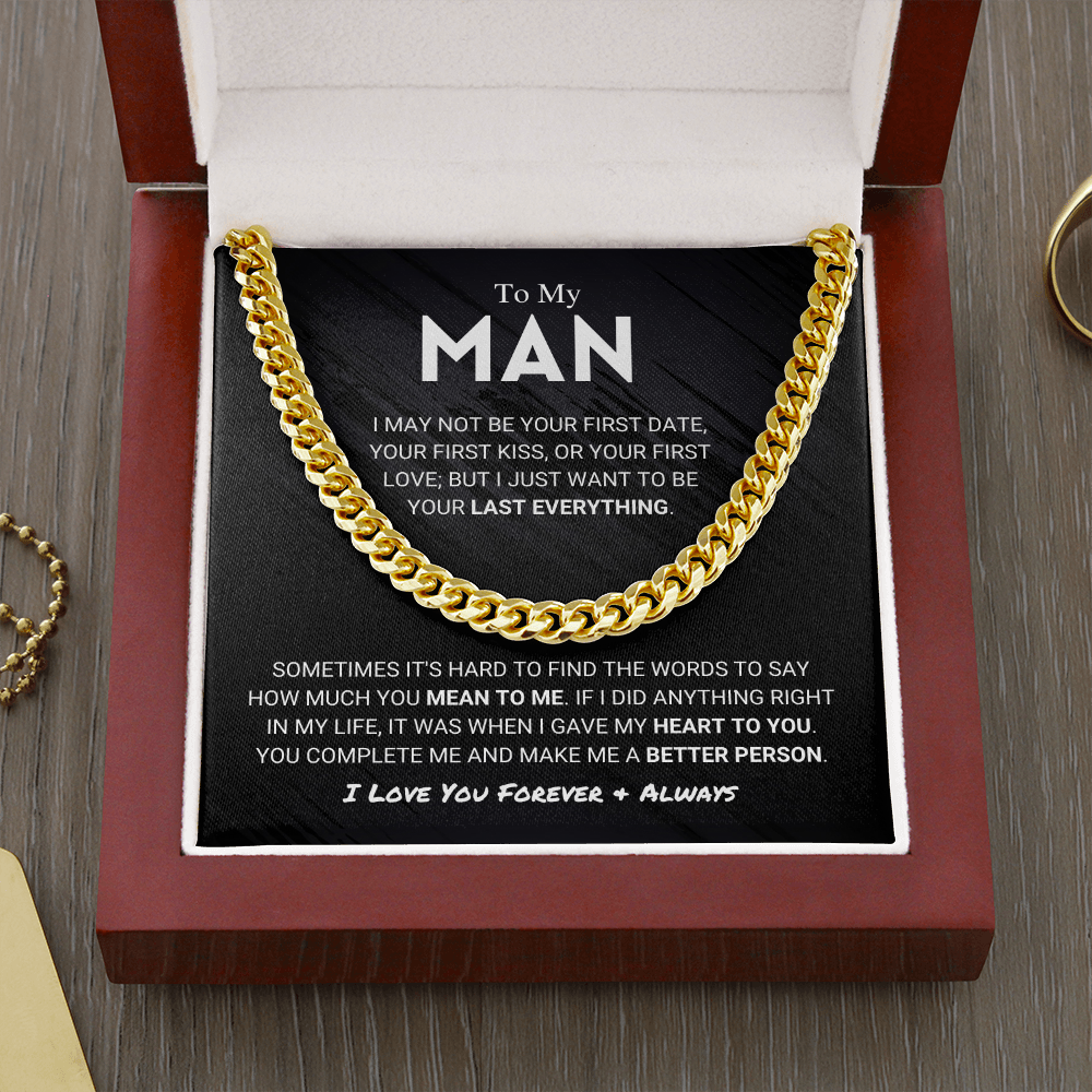 litzzy To My Man - Last Everything - To My Boyfriend , Gift For Boyfriend Jewelry 14K Gold Over Stainless Steel  