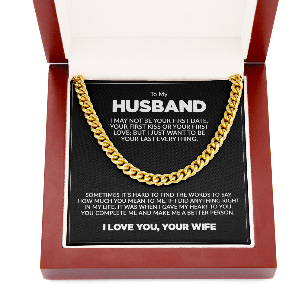litzzy To My Husband - Cuban Link Chain - "Last Everything" - To My Husband, Gift For Husband Jewelry   