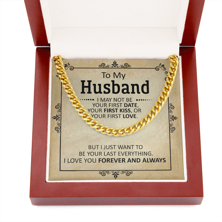 litzzy To My Husband - First Date - Cuban Link Chain - To My Husband, Gift For Husband Jewelry   