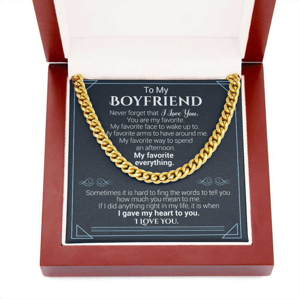 litzzy To My Boyfriend - Never Forget That I Love You - Cuban Link Necklace - To My Boyfriend, Gift For Boyfriend Jewelry   