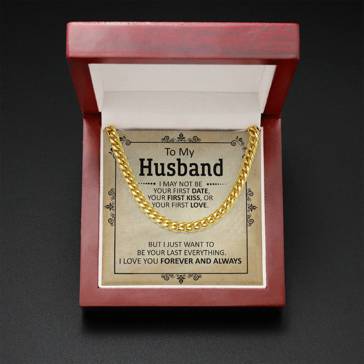 litzzy To My Husband - First Date - Cuban Link Chain - To My Husband, Gift For Husband Jewelry   