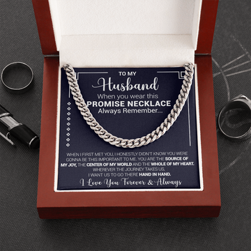 litzzy To My Husband - You Are The Source Of My Joy - Cuban Link Necklace - To My Husband, Gift For Husband Jewelry Stainless  