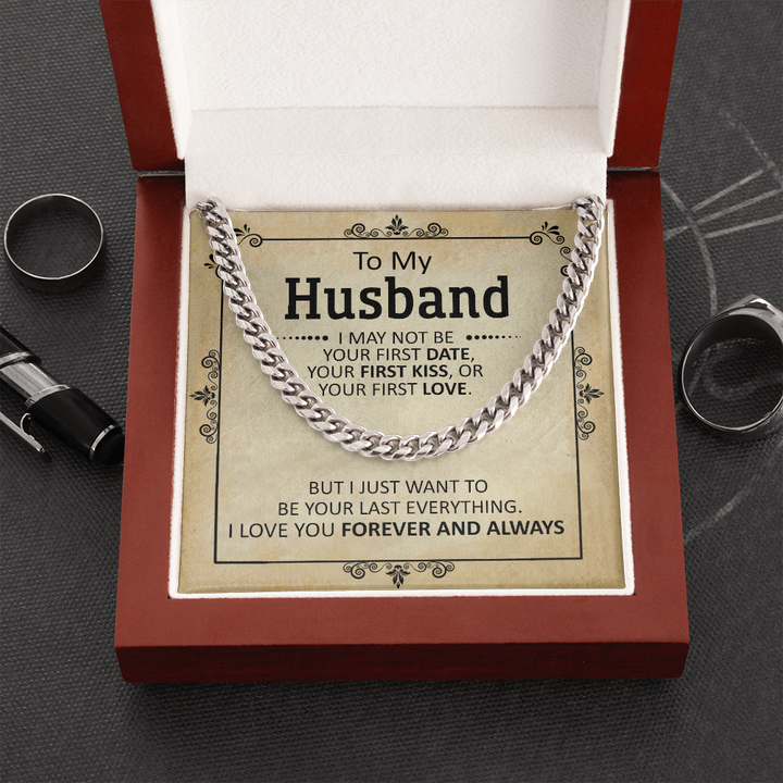 litzzy To My Husband - First Date - Cuban Link Chain - To My Husband, Gift For Husband Jewelry Stainless  