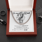 litzzy To My Dad - I Loved You My Whole Life - Cuban Chain Necklace - To My Dad necklace, dad gifts from daughter, dad gifts from son, Thank you Dad gift, Son daughter to Dad Gift Jewelry Cuban Link Chain (Stainless Steel)  