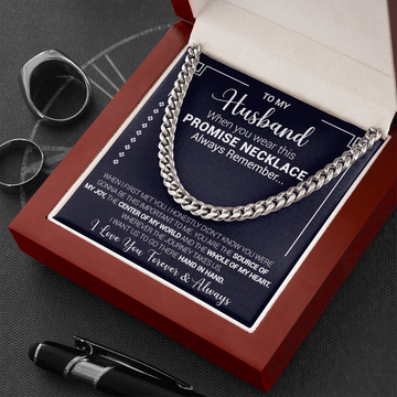 litzzy To My Husband - You Are The Source Of My Joy - Cuban Link Necklace - To My Husband, Gift For Husband Jewelry   