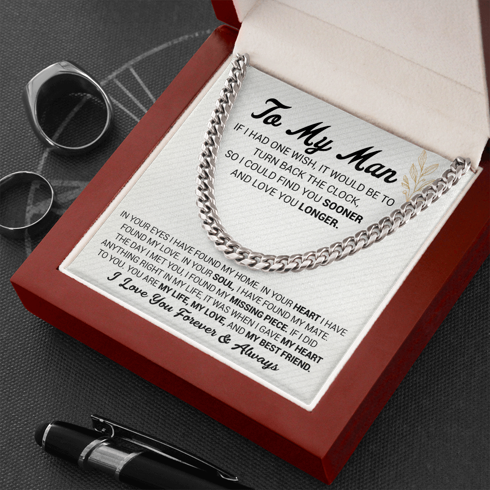 litzzy To My Man - In Your Eyes I Have Found My Home - Cuban Link Chain - To My Boyfriend , Gift For Boyfriend Jewelry   