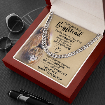 litzzy To My Amazing Boyfriend - I Found My Missing Piece - Cuban Link Necklace - To My Boyfriend, Gift For Boyfriend Jewelry   