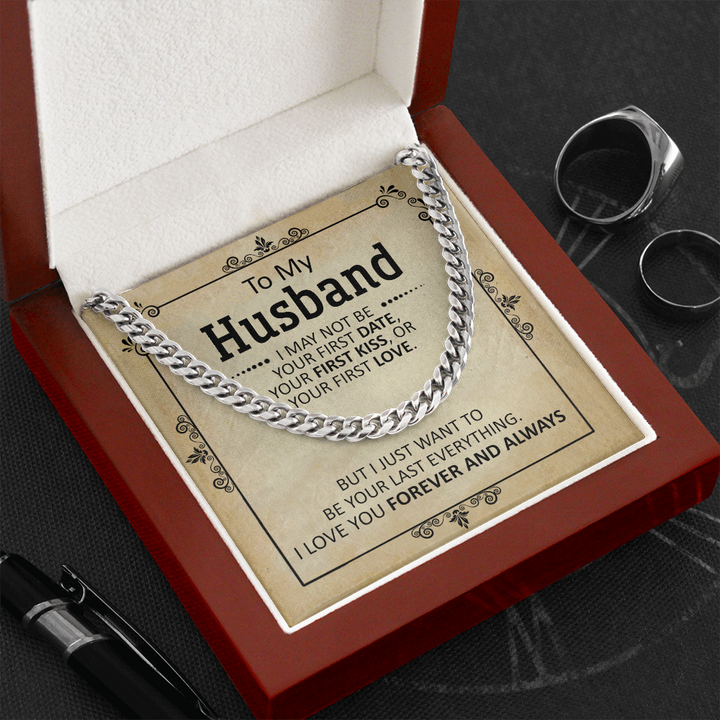 litzzy To My Husband - First Date - Cuban Link Chain - To My Husband, Gift For Husband Jewelry   
