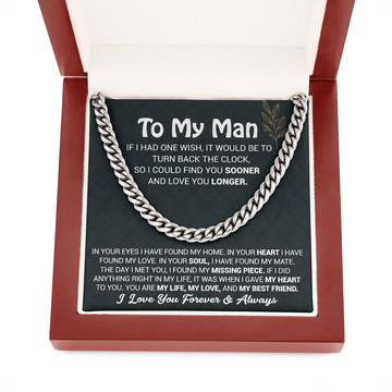 litzzy To My Man - In Your Eyes I Have Found My Home - Cuban Link Chain - To My Boyfriend , Gift For Boyfriend Jewelry   