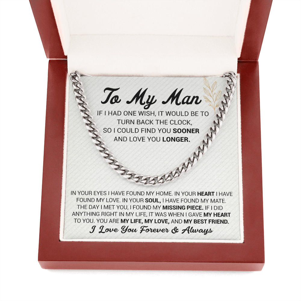 litzzy To My Man - In Your Eyes I Have Found My Home - Cuban Link Chain - To My Boyfriend , Gift For Boyfriend Jewelry   
