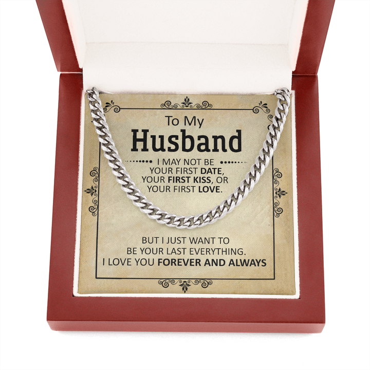 litzzy To My Husband - First Date - Cuban Link Chain - To My Husband, Gift For Husband Jewelry   