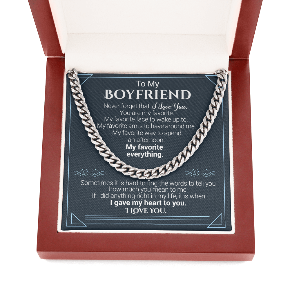 litzzy To My Boyfriend - Never Forget That I Love You - Cuban Link Necklace - To My Boyfriend, Gift For Boyfriend Jewelry   