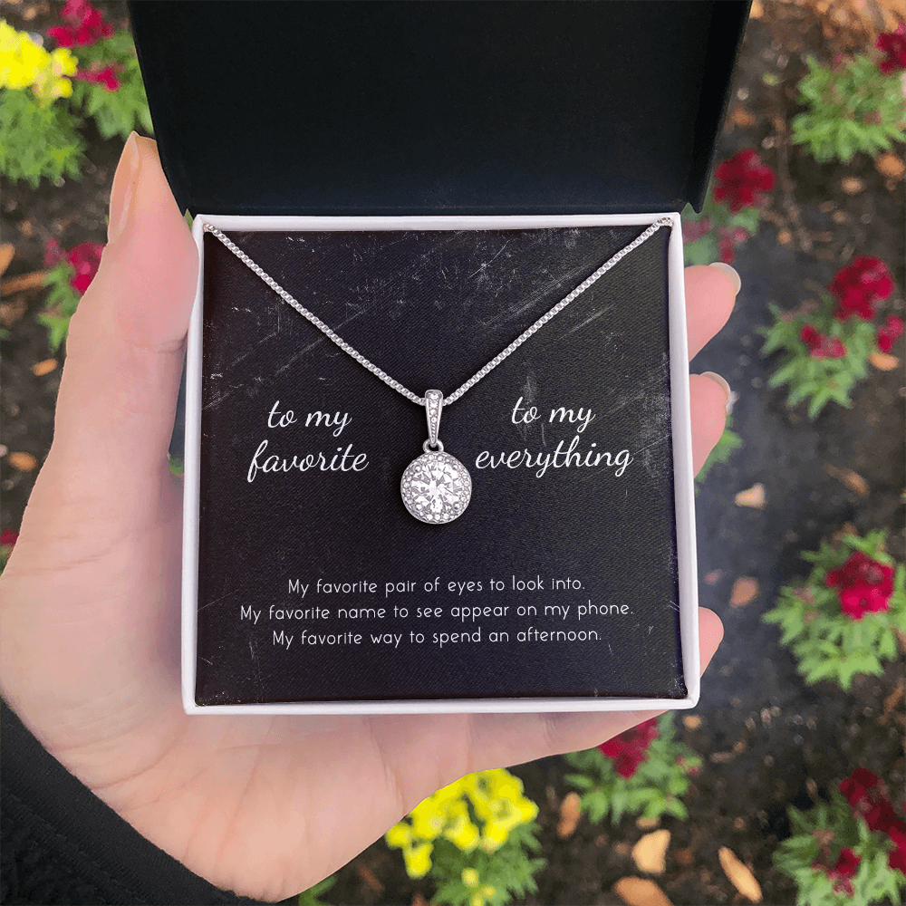 litzzy To My Favorite, To My Everything Eternal Hope Necklace - Gifts For Wife Necklace Valentines Day Custom Made Romantic Gift For My Best Wife Ever    