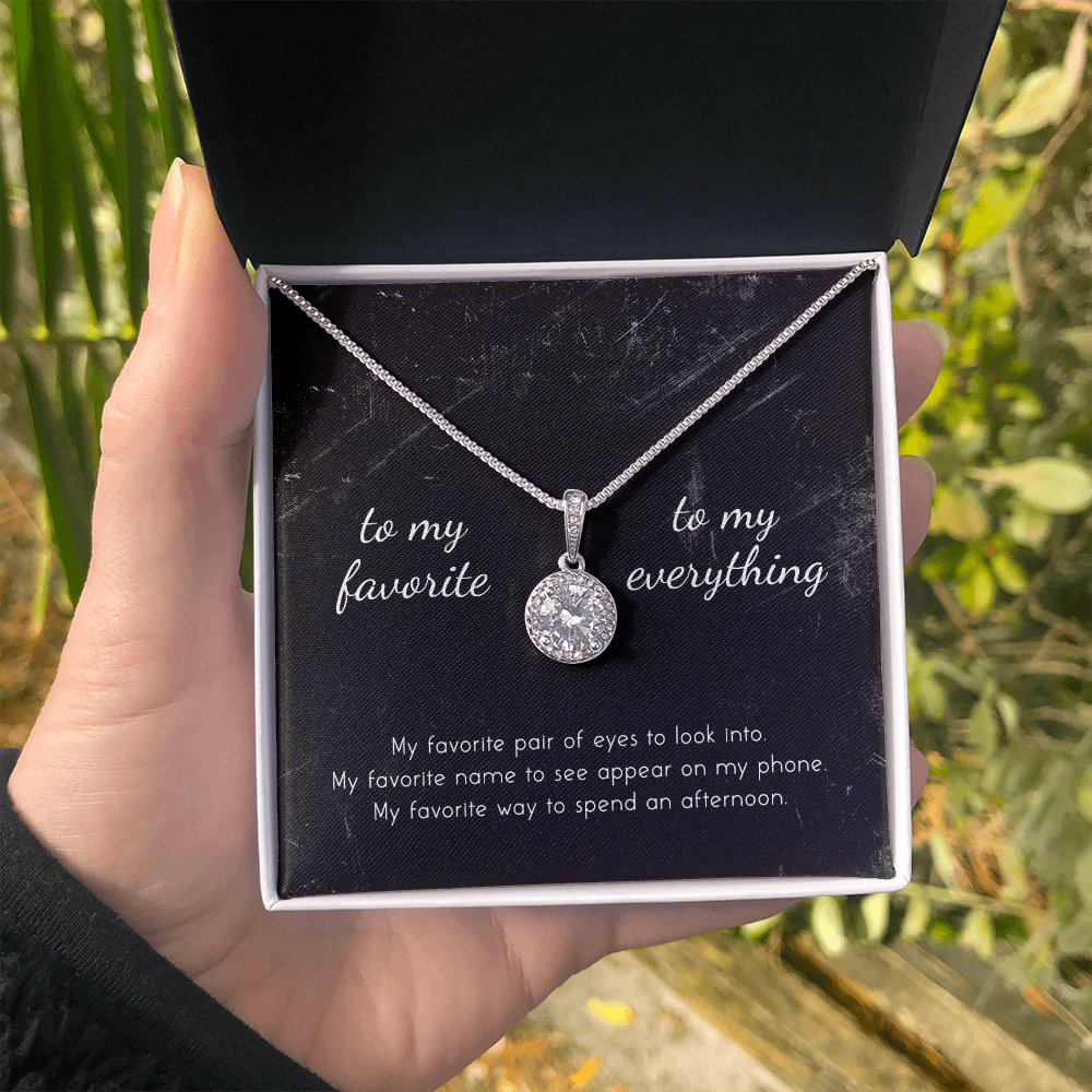 litzzy To My Favorite, To My Everything Eternal Hope Necklace - Gifts For Wife Necklace Valentines Day Custom Made Romantic Gift For My Best Wife Ever    