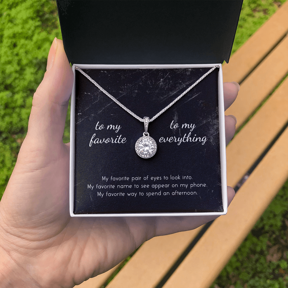 litzzy To My Favorite, To My Everything Eternal Hope Necklace - Gifts For Wife Necklace Valentines Day Custom Made Romantic Gift For My Best Wife Ever    