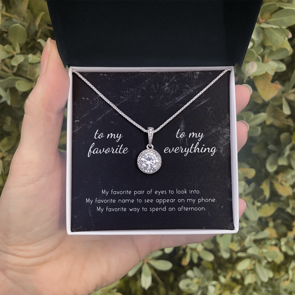 litzzy To My Favorite, To My Everything Eternal Hope Necklace - Gifts For Wife Necklace Valentines Day Custom Made Romantic Gift For My Best Wife Ever    