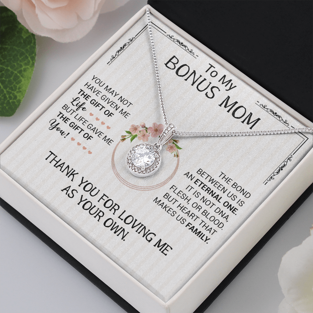 litzzy To My Bonus Mom - The Bond Between Us Is An Eternal One - Eternal Hope Necklace Jewelry   
