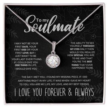 litzzy To My Soulmate - "My Life, Love & Best Friend" Sparkling Pendant - To my soulmate Necklace Box - Gift For Soulmate - Valentine's Day Gift - SO Jewelry Two Tone Box  