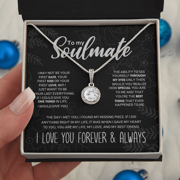 litzzy To My Soulmate - "My Life, Love & Best Friend" Sparkling Pendant - To my soulmate Necklace Box - Gift For Soulmate - Valentine's Day Gift - SO Jewelry   