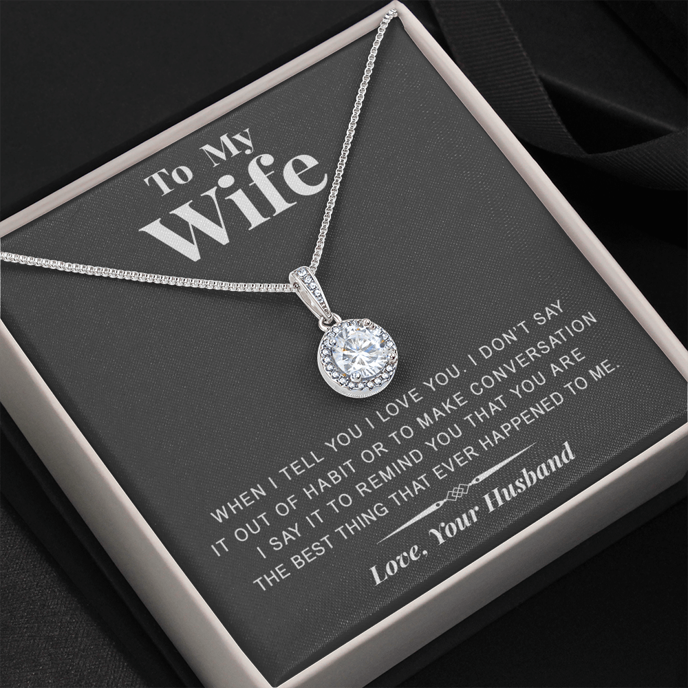 litzzy To my Wife - The best thing - Gift For Valentine, Birthday, Anniversary - Eternal Hope Necklace - Necklace Gift For Her, Wife, Girlfriend, Anniversary, Wedding, Valentine, Birthday with Message Card Jewelry   