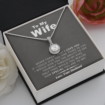 litzzy To My Wife - Never Forget That I Love You - Eternal Hope Necklace - Necklace Gift For Her, Wife, Girlfriend, Anniversary, Wedding, Valentine, Birthday with Message Card Jewelry Standard Box  