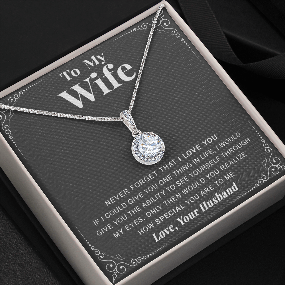 litzzy To my Wife - Never forget that I love you - Eternal Hope Necklace - Necklace Gift For Her, Wife, Girlfriend, Anniversary, Wedding, Valentine, Birthday with Message Card Jewelry   