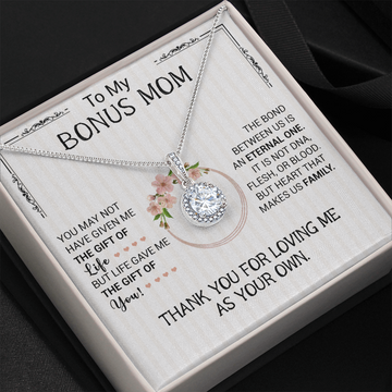 litzzy To My Bonus Mom - The Bond Between Us Is An Eternal One - Eternal Hope Necklace Jewelry   