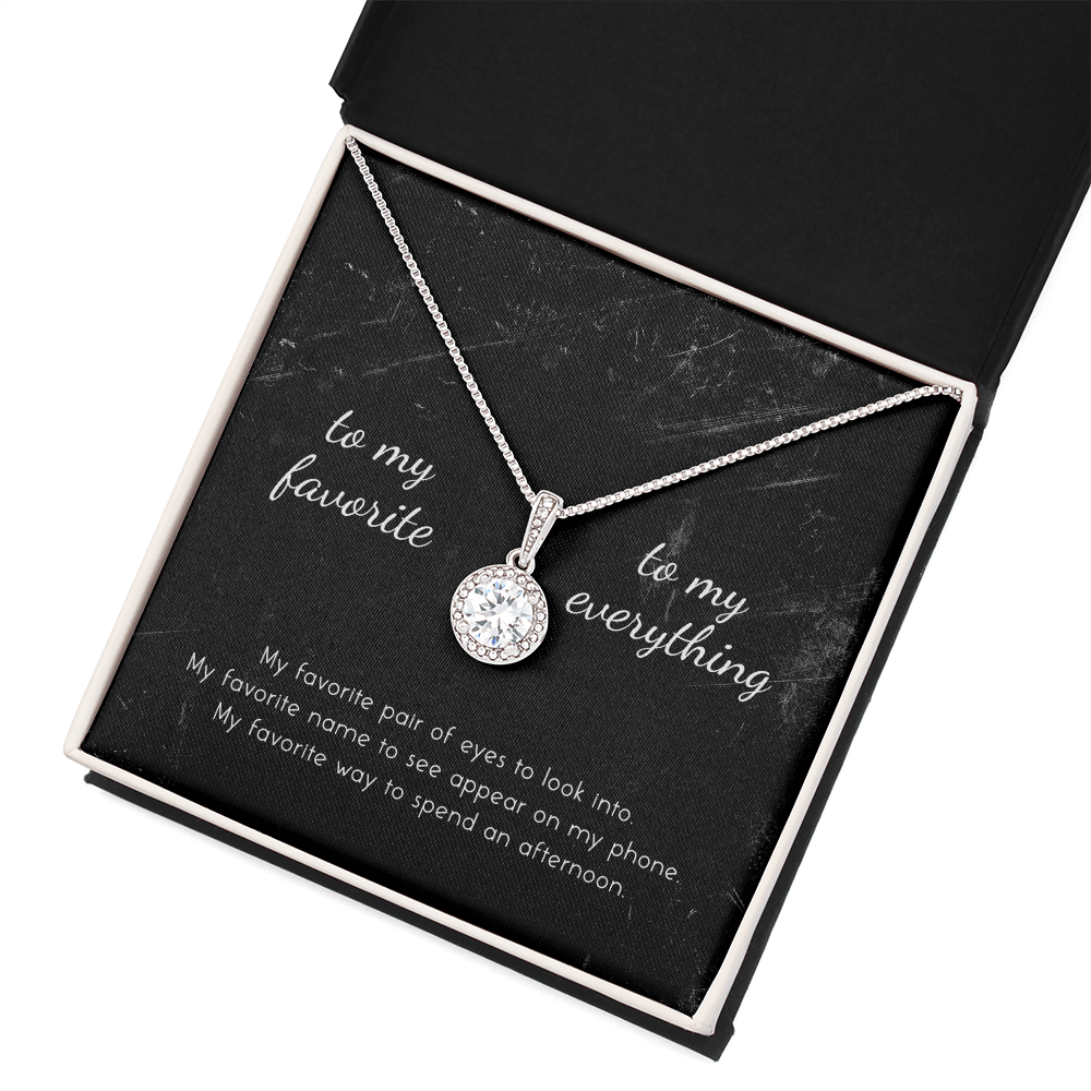 litzzy To My Favorite, To My Everything Eternal Hope Necklace - Gifts For Wife Necklace Valentines Day Custom Made Romantic Gift For My Best Wife Ever    