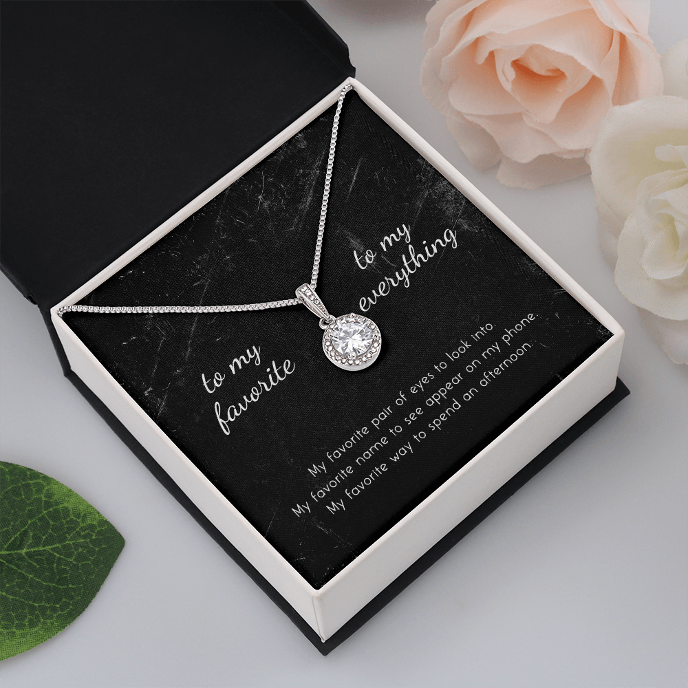 litzzy To My Favorite, To My Everything Eternal Hope Necklace - Gifts For Wife Necklace Valentines Day Custom Made Romantic Gift For My Best Wife Ever    