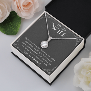 litzzy To my Wife - Meeting you was fate - Eternal Hope Necklace - Necklace Gift For Her, Wife, Girlfriend, Anniversary, Wedding, Valentine, Birthday with Message Card Jewelry Standard Box  