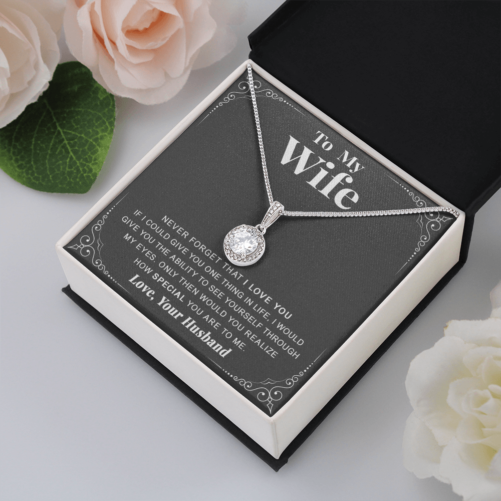 litzzy To my Wife - Never forget that I love you - Eternal Hope Necklace - Necklace Gift For Her, Wife, Girlfriend, Anniversary, Wedding, Valentine, Birthday with Message Card Jewelry Standard Box  