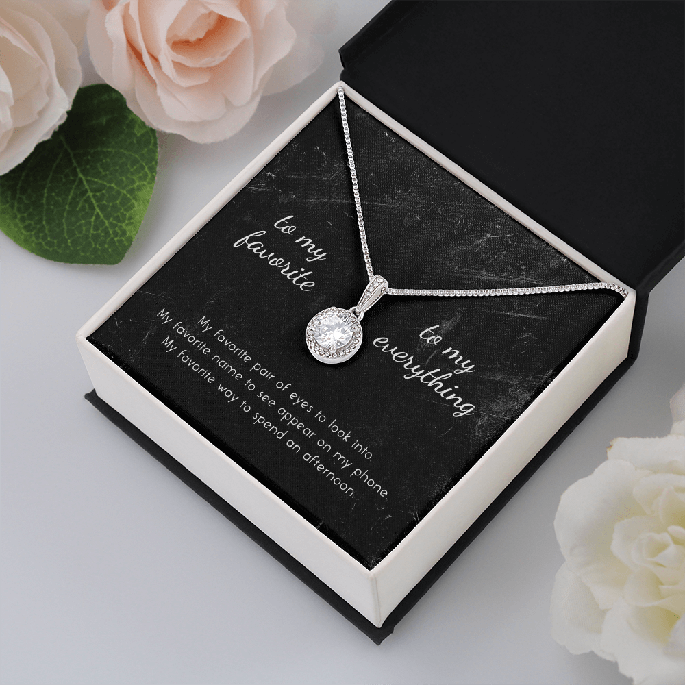 litzzy To My Favorite, To My Everything Eternal Hope Necklace - Gifts For Wife Necklace Valentines Day Custom Made Romantic Gift For My Best Wife Ever    