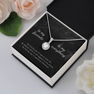 litzzy To My Favorite, To My Everything Eternal Hope Necklace - Gifts For Wife Necklace Valentines Day Custom Made Romantic Gift For My Best Wife Ever    