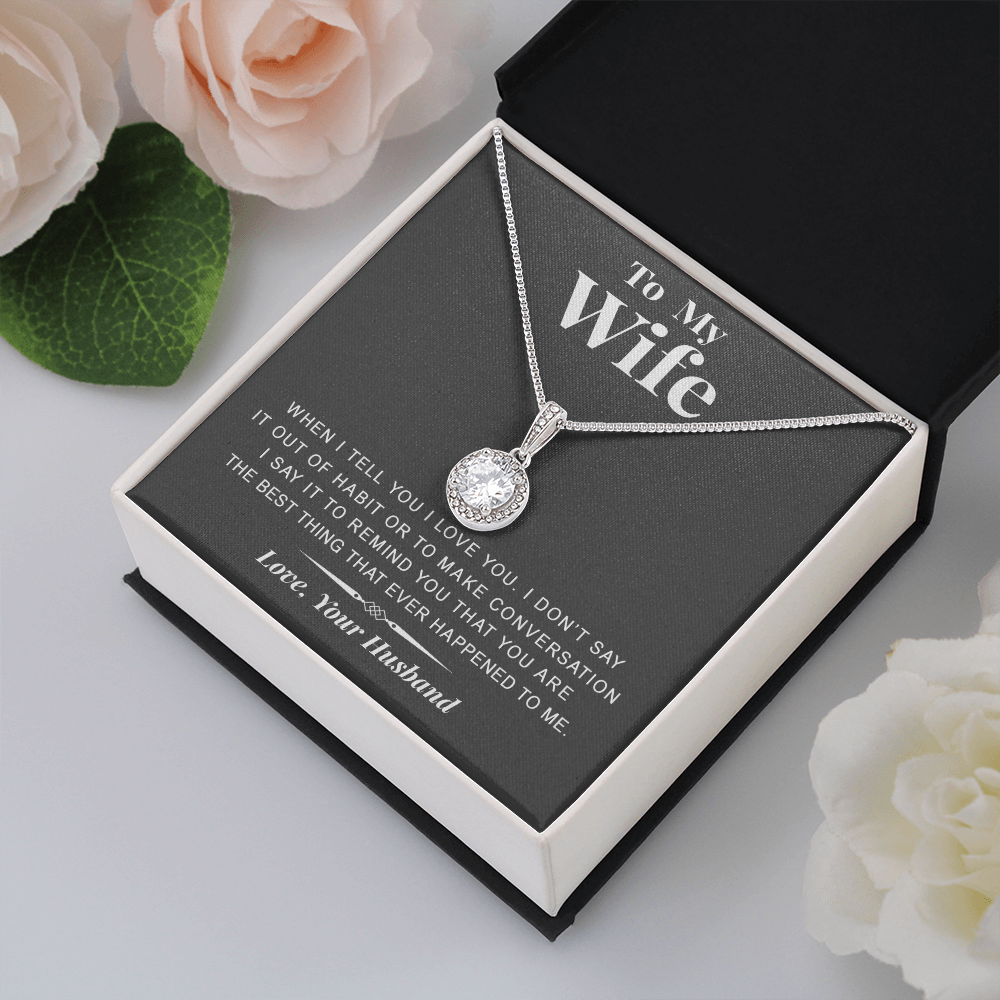 litzzy To my Wife - The best thing - Gift For Valentine, Birthday, Anniversary - Eternal Hope Necklace - Necklace Gift For Her, Wife, Girlfriend, Anniversary, Wedding, Valentine, Birthday with Message Card Jewelry Standard Box  