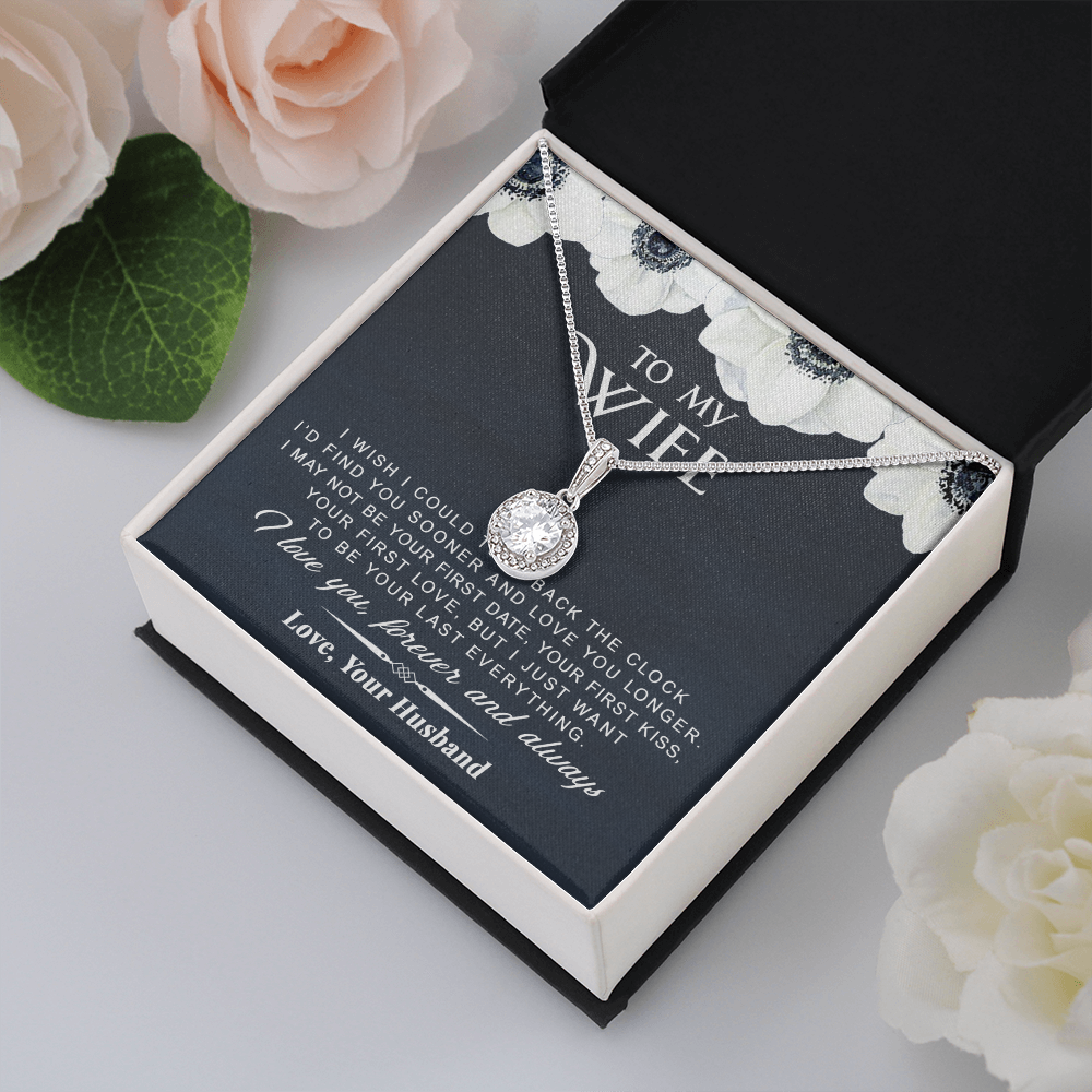 litzzy To My Wife - Turn Back The Clock - Gift For Valentine, Mother's Day, Birthday, Anniversary - Eternal Hope Necklace - Necklace Gift For Her, Wife, Girlfriend, Anniversary, Wedding, Valentine, Birthday with Message Card Jewelry Standard Box  