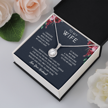 litzzy To my Wife - Never Forget That I Love You - - Eternal Hope Necklace - Necklace Gift For Her, Wife, Girlfriend, Anniversary, Wedding, Valentine, Birthday with Message Card Jewelry Standard Box  