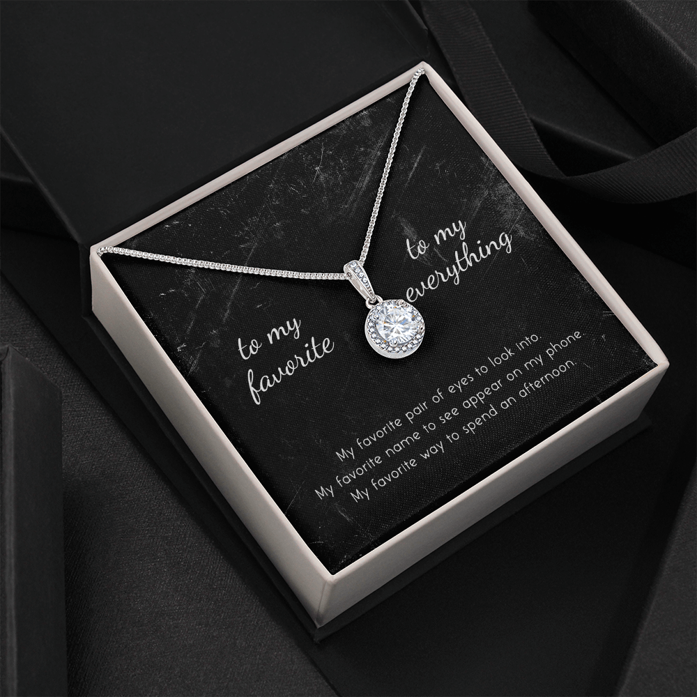 litzzy To My Favorite, To My Everything Eternal Hope Necklace - Gifts For Wife Necklace Valentines Day Custom Made Romantic Gift For My Best Wife Ever    