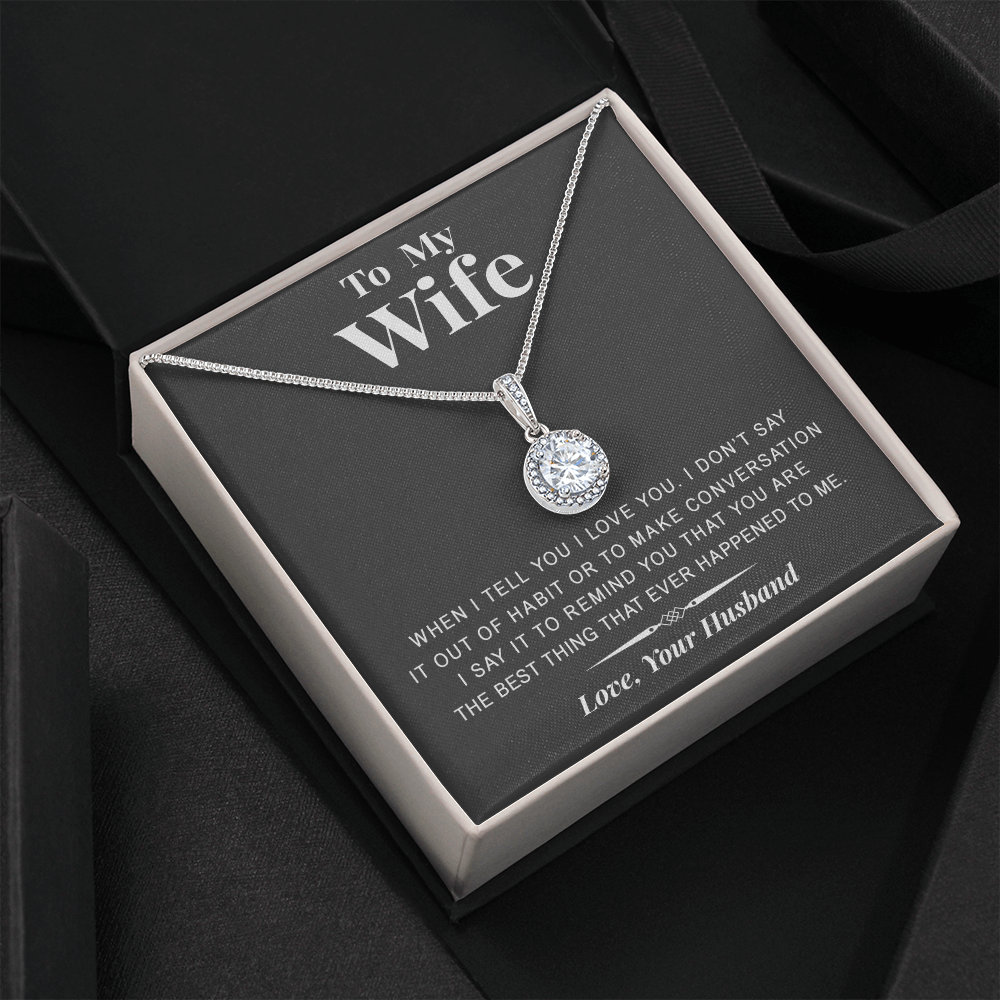 litzzy To my Wife - The best thing - Gift For Valentine, Birthday, Anniversary - Eternal Hope Necklace - Necklace Gift For Her, Wife, Girlfriend, Anniversary, Wedding, Valentine, Birthday with Message Card Jewelry   