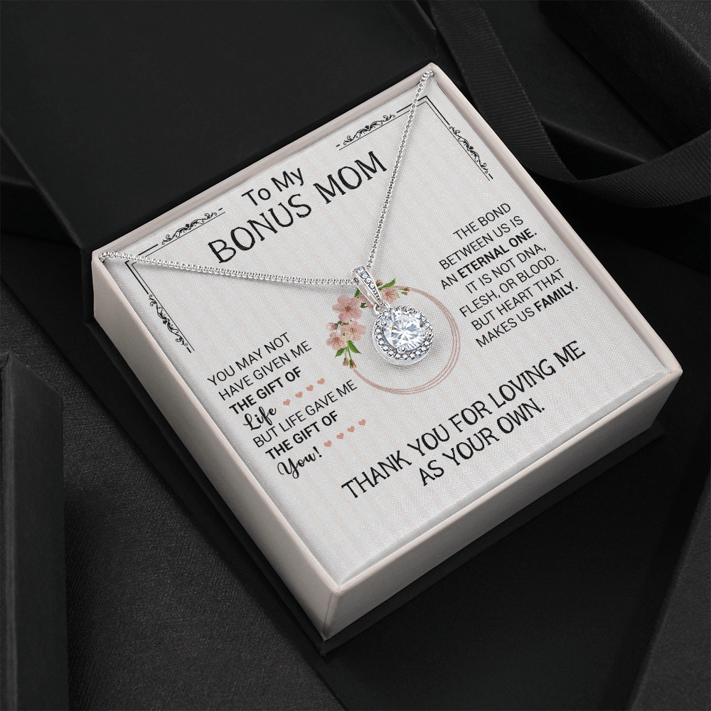 litzzy To My Bonus Mom - The Bond Between Us Is An Eternal One - Eternal Hope Necklace Jewelry   