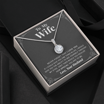litzzy To my Wife - Never forget that I love you - Eternal Hope Necklace - Necklace Gift For Her, Wife, Girlfriend, Anniversary, Wedding, Valentine, Birthday with Message Card Jewelry   